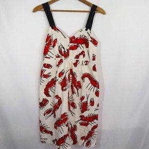 Anthropologie Edme & Esyllte Salty Seas Lobster Dress Size 2
